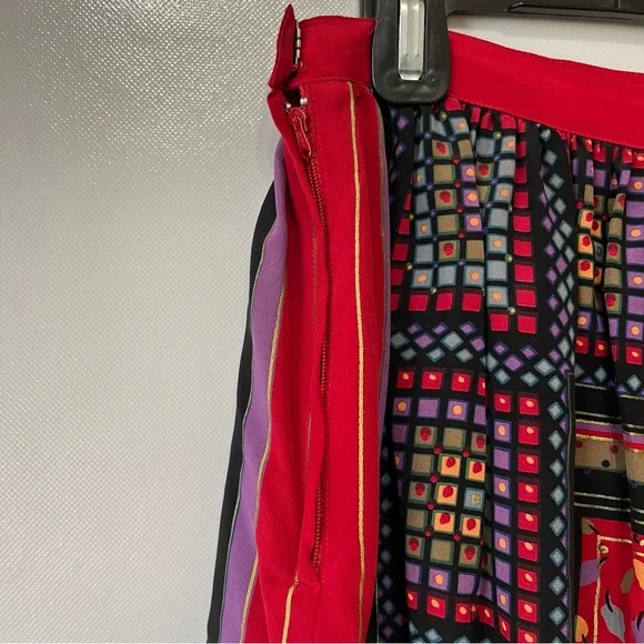 Vintage UMI Collections by Anne Crimmins Red Silk MIDI Skirt - Picture 5 of 8